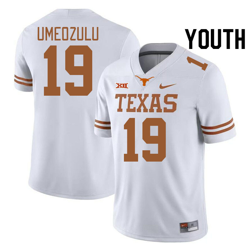 Youth #19 Zina Umeozulu Texas Longhorns College Football Jerseys Stitched-White